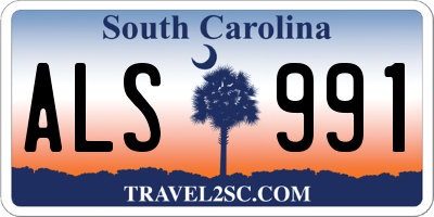 SC license plate ALS991
