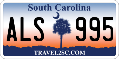 SC license plate ALS995