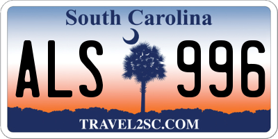 SC license plate ALS996