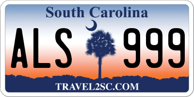 SC license plate ALS999