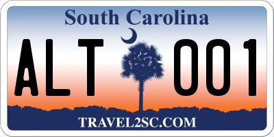 SC license plate ALT001