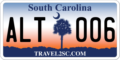 SC license plate ALT006