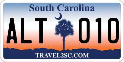 SC license plate ALT010