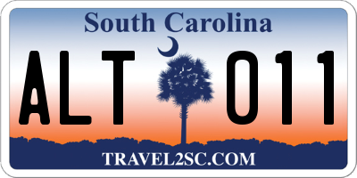 SC license plate ALT011