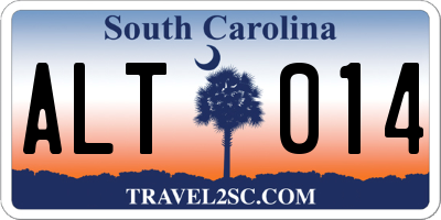 SC license plate ALT014