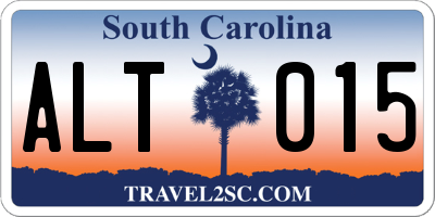 SC license plate ALT015