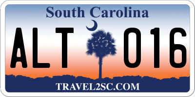 SC license plate ALT016