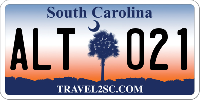 SC license plate ALT021