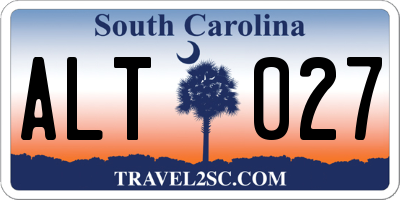 SC license plate ALT027
