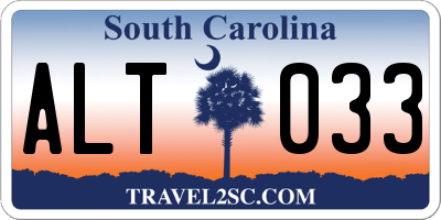 SC license plate ALT033