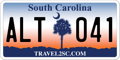 SC license plate ALT041