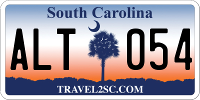 SC license plate ALT054