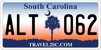 SC license plate ALT062