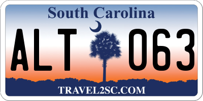 SC license plate ALT063