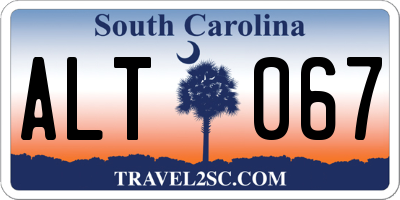SC license plate ALT067