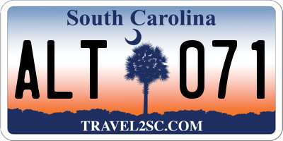 SC license plate ALT071