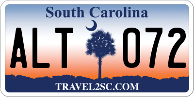 SC license plate ALT072