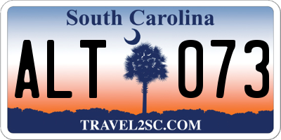 SC license plate ALT073