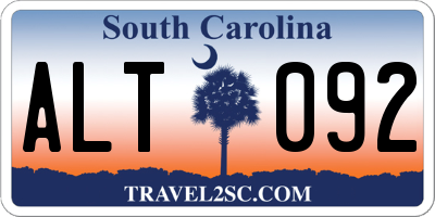 SC license plate ALT092