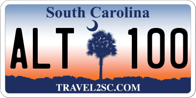 SC license plate ALT100