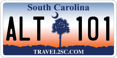SC license plate ALT101