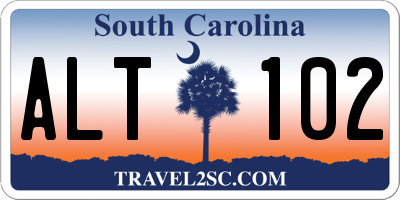 SC license plate ALT102