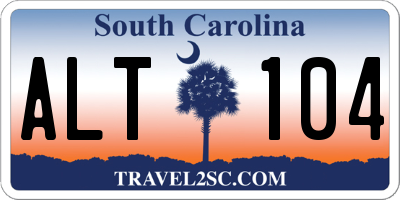 SC license plate ALT104