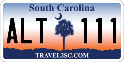 SC license plate ALT111