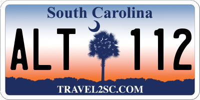 SC license plate ALT112