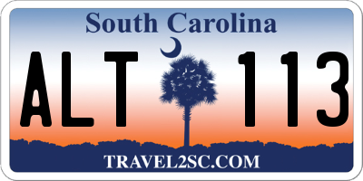 SC license plate ALT113