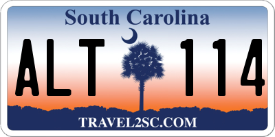 SC license plate ALT114