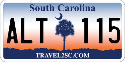 SC license plate ALT115