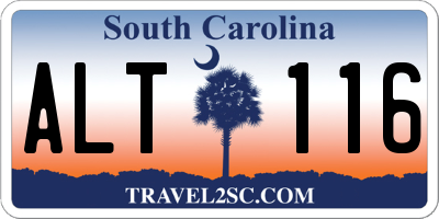 SC license plate ALT116