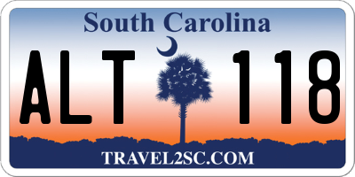 SC license plate ALT118