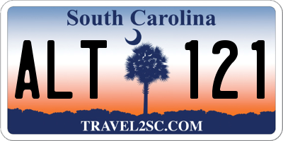 SC license plate ALT121