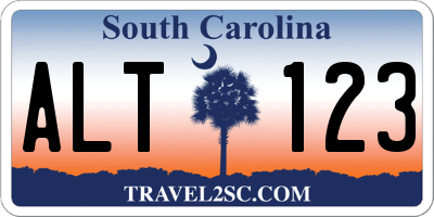 SC license plate ALT123