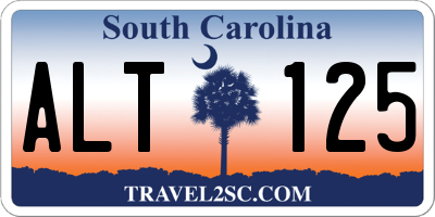 SC license plate ALT125