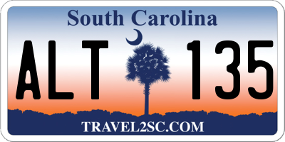 SC license plate ALT135