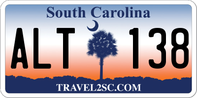 SC license plate ALT138