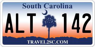 SC license plate ALT142