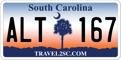 SC license plate ALT167