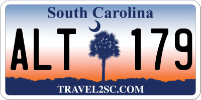SC license plate ALT179