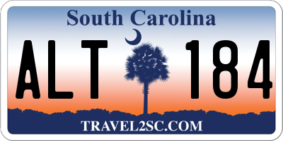 SC license plate ALT184