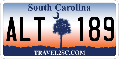 SC license plate ALT189