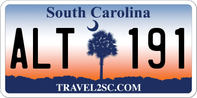 SC license plate ALT191