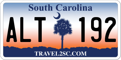 SC license plate ALT192