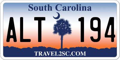 SC license plate ALT194