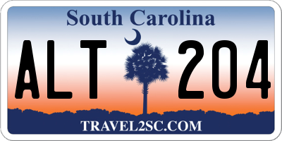 SC license plate ALT204