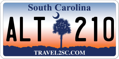 SC license plate ALT210