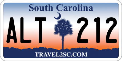 SC license plate ALT212